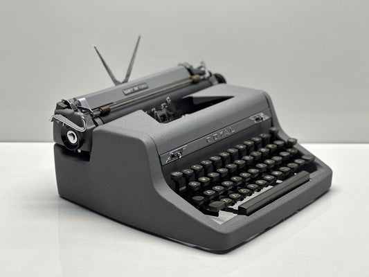 Best Gift,Royal Typewriter - QWERTY Keyboard, Gray Color, Retro Portable Case, Flawless Operation