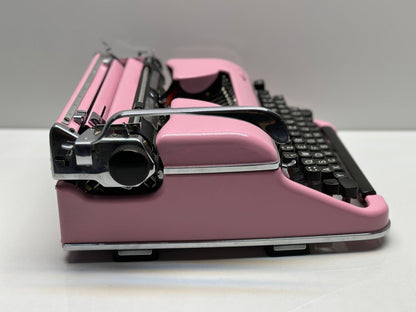 Elegant Pink Olympia SM3 Typewriter with Matching Pink Bag - A Fusion of Style and Functionality