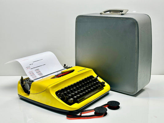 Handwritten Typewriter,Handwritten Elegance Privleg Yellow Typewriter - Premium Gift, Best Antique Gift, Christmas Present