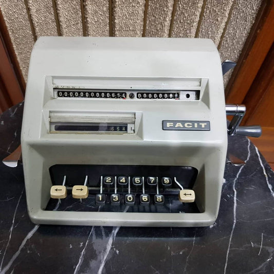 Vintage Facit Calculator - Classic Mechanical Adding Machine - Retro Office Accessory - Antique Desk Decor - 1960s Home Office Nostalgia