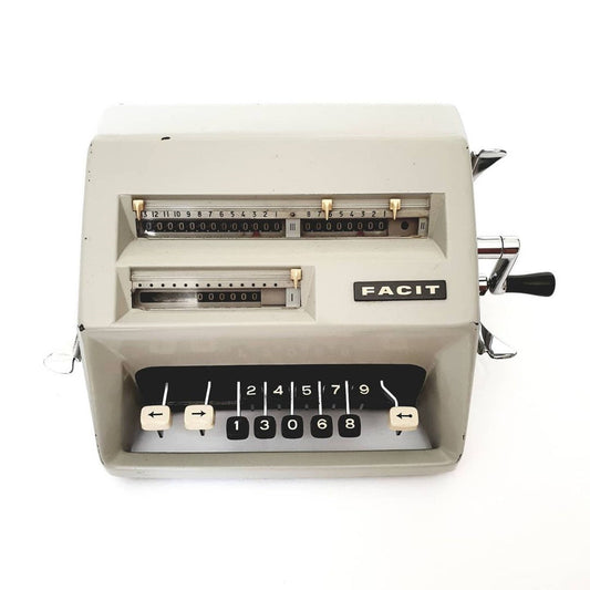Facit Calculator - Vintage Office Nostalgia - Mechanical Adding Machine - Retro Desk Accessory - Antique Home Workspace Decor - 1960s Style