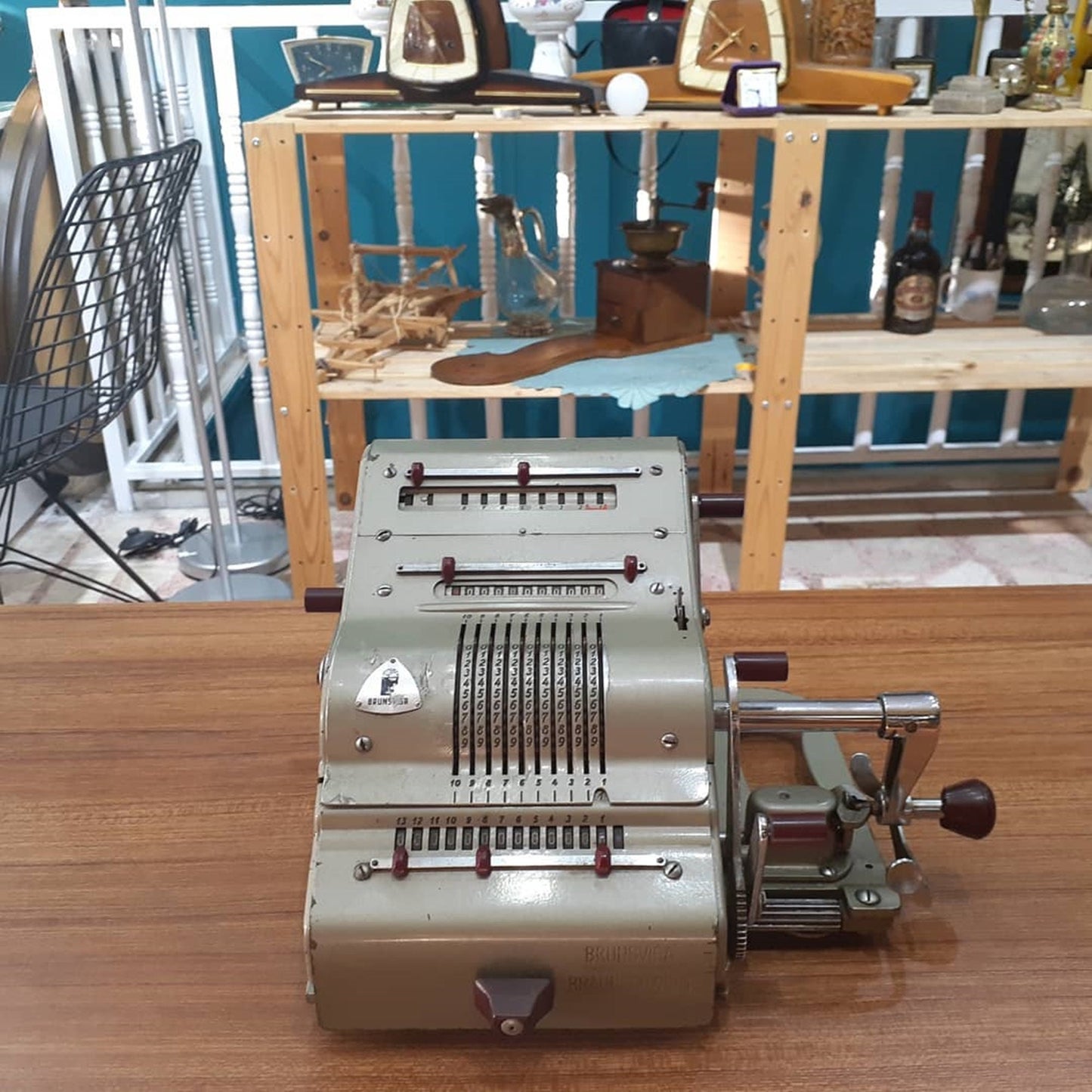 Brunsviga Vintage Calculator - Antique Mechanical Adding Machine - Retro Office Decor - Classic Desk Collectible