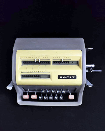 Mechanical Facit Calculator - Vintage 1960s Office Tool - Retro Arithmetic Gadget - Antique Desk Accessory - Unique Home Office Decoration