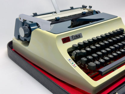 Nice Gift!- Erika Typewriter in Elegant White with Black Accents,Antique Typewriter,Working Typewriter,