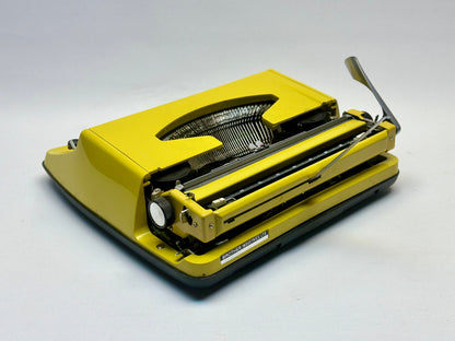 Yellow Brother Typewriter - Vintage Charm - Vintage typewriter Green- Manuel Type writer - Great Working