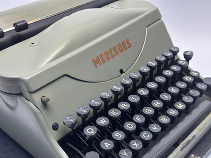 Mercedes Typewriter - Dark Aegean Color with Deep Gunmetal Keyboard- Best Gift