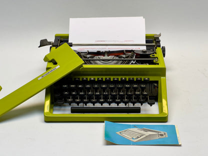 Mercedes Typewriter - Slim Case Model from 1950 in Glossy Green with QWERTZ Keyboard