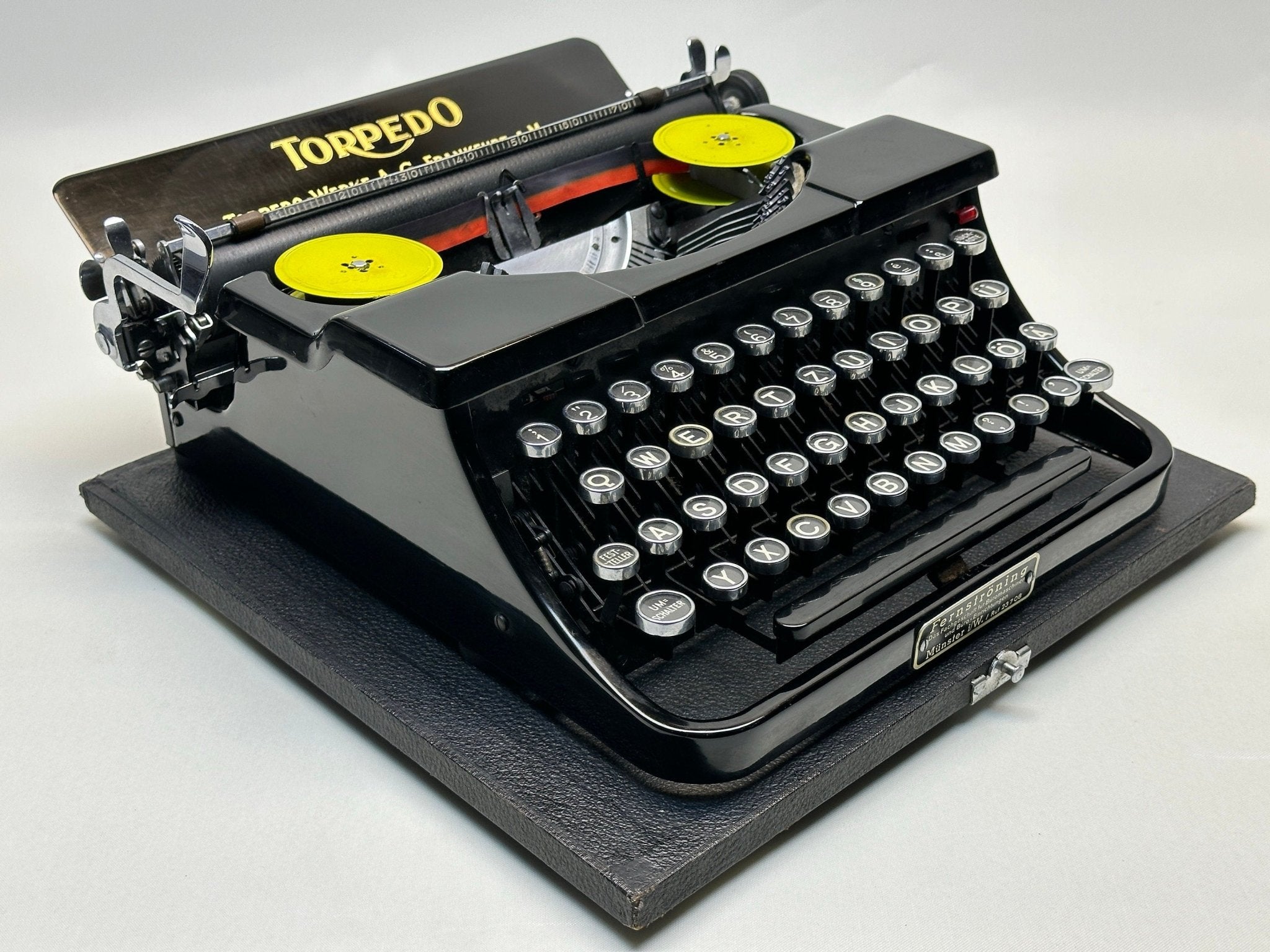 Torpedo Typewriter - Glass Key, 1935 Model, Flawlessly Functional - The Ultimate Gift for Your Friend Seeking the Extraordinary,
